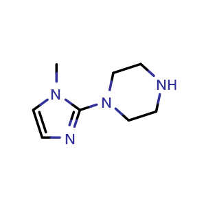 Chemical structure of 1-(1-Methyl-1H-imidazol-2-yl)piperazine , CAS 113049-35-7, AChemBlock Y235849