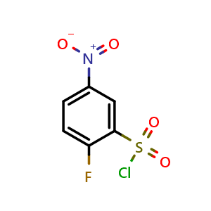 Chemical structure of 2-Fluoro-5-nitrobenzenesulfonyl chloride , CAS 713-21-3, AChemBlock Y235851