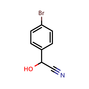 Chemical structure of 2-(4-Bromophenyl)-2-hydroxyacetonitrile , CAS 58289-69-3, AChemBlock Y235853