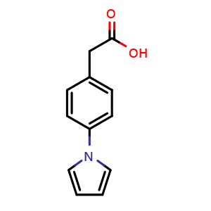 Chemical structure of 2-(4-(1H-Pyrrol-1-yl)phenyl)acetic acid , CAS 22048-71-1, AChemBlock Y235858