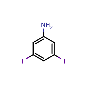 Chemical structure of 3,5-Diiodoaniline , CAS 35122-96-4, AChemBlock Y235862