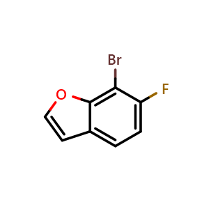 Chemical structure of 7-Bromo-6-fluorobenzofuran , CAS 286836-05-3, AChemBlock Y235865