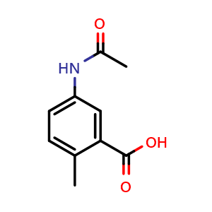 Chemical structure of 5-Acetamido-2-methylbenzoic acid , CAS 103204-70-2, AChemBlock Y235875