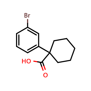 Chemical structure of 1-(3-Bromophenyl)cyclohexane-1-carboxylic acid , CAS 923130-21-6, AChemBlock Y235877