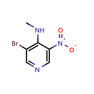 Chemical structure of 3-Bromo-n-methyl-5-nitropyridin-4-amine , CAS 607373-24-0, AChemBlock Y235881