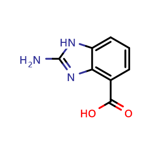Chemical structure of 2-Amino-1H-benzo[d]imidazole-4-carboxylic acid , CAS 716362-36-6, AChemBlock Y235886