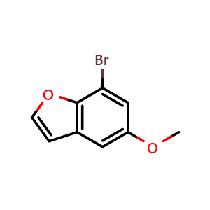 Chemical structure of 7-Bromo-5-methoxy-1-benzofuran , CAS 90484-47-2, AChemBlock Y235889