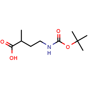 Chemical structure of 4-((tert-Butoxycarbonyl)amino)-2-methylbutanoic acid , CAS 79799-26-1, AChemBlock Y235899