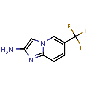 Chemical structure of 6-(Trifluoromethyl)imidazo[1,2-a]pyridin-2-amine , CAS 1005785-87-4, AChemBlock Y235902