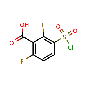 Chemical structure of 3-(Chlorosulfonyl)-2,6-difluorobenzoic acid , CAS 142576-91-8, AChemBlock Y235903