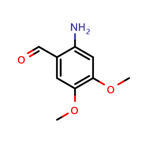 Chemical structure of 2-Amino-4,5-dimethoxybenzaldehyde , CAS 22608-87-3, AChemBlock Y235939