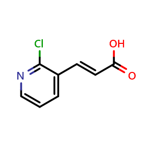 Chemical structure of (E)-3-(2-Chloropyridin-3-yl)prop-2-enoic acid , CAS 118419-93-5, AChemBlock Y235957