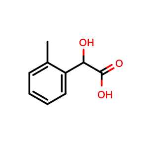 Chemical structure of 2-Methylmandelic acid , CAS 85589-35-1, AChemBlock Y235965