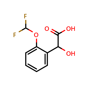 Chemical structure of 2-(2-(Difluoromethoxy)phenyl)-2-hydroxyacetic acid , CAS 1214384-68-5, AChemBlock Y235967