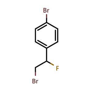 Chemical structure of 1-Bromo-4-(2-bromo-1-fluoroethyl)benzene , CAS 1297549-91-7, AChemBlock Y235970