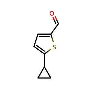 Chemical structure of 5-Cyclopropylthiophene-2-carbaldehyde , CAS 29481-26-3, AChemBlock Y235973