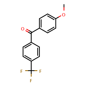 Chemical structure of (4-Methoxyphenyl)(4-(trifluoromethyl)phenyl)methanone , CAS 6185-76-8, AChemBlock Y235977