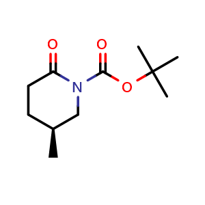 Chemical structure of (S)-tert-Butyl 5-methyl-2-oxopiperidine-1-carboxylate , CAS 1572246-00-4, AChemBlock Y235980