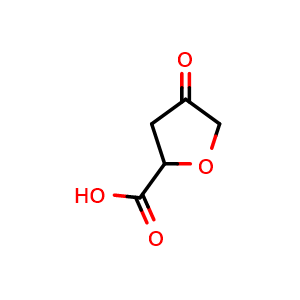 Chemical structure of 4-Oxotetrahydrofuran-2-carboxylic acid , CAS 2056072-58-1, AChemBlock Y235984
