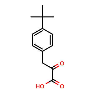 Chemical structure of 3-(4-(tert-butyl)phenyl)-2-oxopropanoic acid , CAS 100612-75-7, AChemBlock Y235990