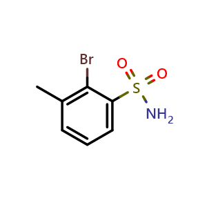 Chemical structure of 2-Bromo-3-methylbenzenesulfonamide , CAS 1261472-95-0, AChemBlock Y235991