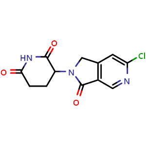 Chemical structure of 3-(6-Chloro-3-oxo-1H-pyrrolo[3,4-c]pyridin-2(3H)-yl)piperidine-2,6-dione , CAS 2154343-21-0, AChemBlock Y236005