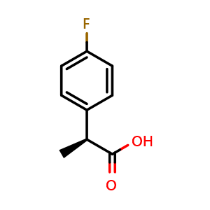 Chemical structure of (S)-2-(4-Fluorophenyl)propanoic acid , CAS 191725-90-3, AChemBlock Y236012