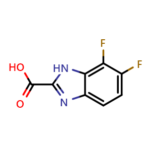 Chemical structure of 6,7-Difluoro-1H-benzo[d]imidazole-2-carboxylic acid , CAS 1225283-27-1, AChemBlock Y236014