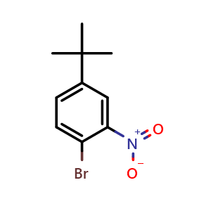 Chemical structure of 1-Bromo-4-(tert-Butyl)-2-nitrobenzene , CAS 70729-05-4, AChemBlock Y236020