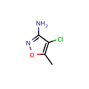 Chemical structure of 4-Chloro-5-methylisoxazol-3-amine , CAS 5819-39-6, AChemBlock Y236024