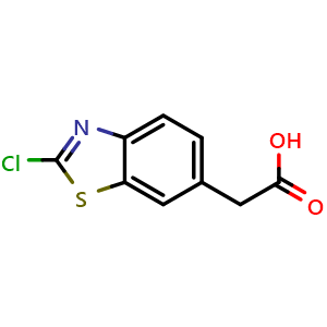 Chemical structure of 2-(2-Chlorobenzo[d]thiazol-6-yl)acetic acid , CAS 152149-00-3, AChemBlock Y236035