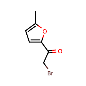Chemical structure of 2-Bromo-1-(5-methylfuran-2-yl)ethanone , CAS 1634-53-3, AChemBlock Y236051