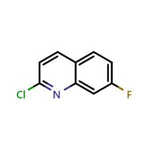 Chemical structure of 2-Chloro-7-fluoroquinoline , CAS 445041-65-6, AChemBlock Y236080
