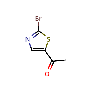 Chemical structure of 1-(2-Bromothiazol-5-yl)ethanone , CAS 1161776-13-1, AChemBlock Y236097