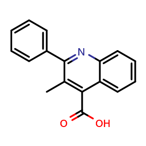 Chemical structure of 3-Methyl-2-phenylquinoline-4-carboxylic acid , CAS 43071-45-0, AChemBlock Y236103