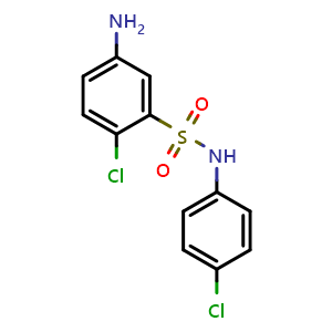 Chemical structure of 5-Amino-2-chloro-N-(4-chlorophenyl)benzene-1-sulfonamide , CAS 328028-10-0, AChemBlock Y236108