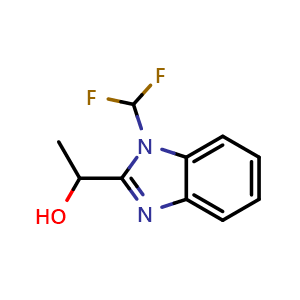Chemical structure of 1-[1-(Difluoromethyl)-1h-1,3-benzodiazol-2-yl]ethan-1-ol , CAS 851879-26-0, AChemBlock Y236120