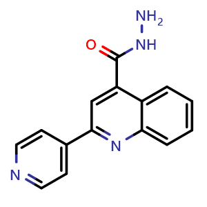 Chemical structure of 2-(Pyridin-4-yl)quinoline-4-carbohydrazide , CAS 5206-34-8, AChemBlock Y236132
