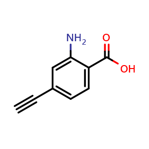 Chemical structure of 2-Amino-4-ethynylbenzoic acid , CAS 1015689-36-7, AChemBlock Y236156