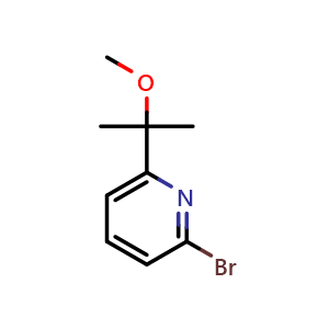 Chemical structure of 2-Bromo-6-(2-methoxypropan-2-yl)pyridine , CAS 1602682-09-6, AChemBlock Y236173