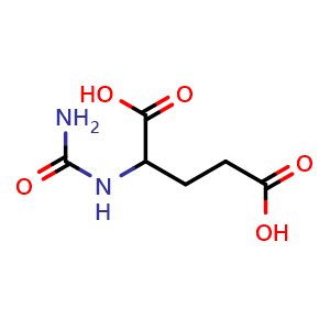 Chemical structure of 2-(Carbamoylamino)pentanedioic acid , CAS 40860-26-2, AChemBlock Y236187