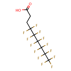 Chemical structure of 4,4,5,5,6,6,7,7,8,8,9,9,9-Tridecafluorononanoic acid , CAS 27854-30-4, AChemBlock Y236204