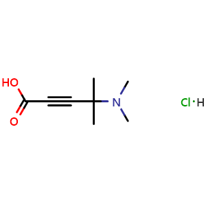 Chemical structure of 4-(Dimethylamino)-4-methyl-2-pentynoic acid (hydrochloride) , CAS 2595201-64-0, AChemBlock Y236208