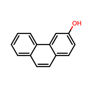 Chemical structure of Phenanthren-3-ol , CAS 605-87-8, AChemBlock Y236209