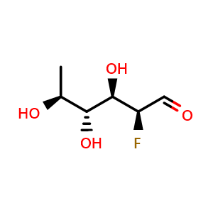 Chemical structure of 2-Deoxy-2-fluoro-L-fucose , CAS 70763-62-1, AChemBlock Y236213