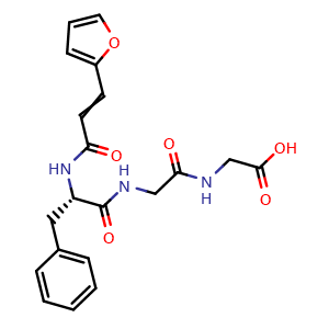 Chemical structure of N-[3-(2-Furyl)acryloyl]-Phe-Gly-Gly , CAS 64967-39-1, AChemBlock Y236216