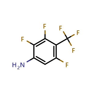 Chemical structure of 2,3,5-Trifluoro-4-(trifluoromethyl)benzenamine , CAS 123950-43-6, AChemBlock Y236224