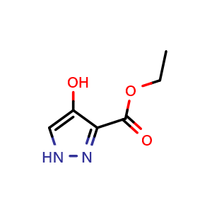 Chemical structure of Ethyl 4-hydroxy-1H-pyrazole-3-carboxylate , CAS 1500974-00-4, AChemBlock Y236225