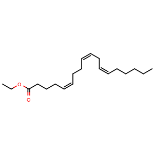 Chemical structure of Pinolenic acid ethyl ester , CAS 493015-74-0, AChemBlock Y236246