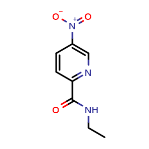 Chemical structure of N-Ethyl-5-nitropicolinamide , CAS 1437794-42-7, AChemBlock Y236248